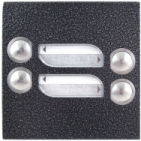 Tlačítka domácí telefony TESLA 4+n čtyři vyzváněcí tlačítka, barva antika stříbrná.