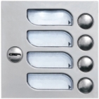 Tlačítka domácí telefony TESLA 4+n čtyři vyzváněcí tlačítka zámek barva nerez inox.