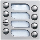 Tlačítka domácí telefony 2-BUS sedm vyzváněcích tlačítek zámek barva nerez inox.