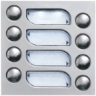 Tlačítka domácí telefony 2-BUS osm vyzváněcích tlačítek barva nerez inox.