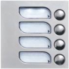 Tlačítka domácí telefony 2-BUS čtyři vyzváněcí tlačítka barva nerez inox.
