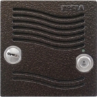 Elektrický vrátný hovorová jednotka domácí telefony TESLA 4+n bez  vyzváněcích tlačítek zámek barva antika měděná.