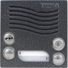 Elektrický vrátný hovorová jednotka domácí telefony TESLA 4+n dvě vyzváněcí tlačítka zámek barva antika stříbrná.
