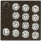 Číselnice tlačítková domácí telefony 2-BUS funkční a programovací tlačítka barva antika měděná.