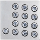 Číselnice tlačítková domácí telefony 2-BUS funkční a programovací tlačítka barva nerez inox.
