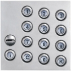 Číselnice tlačítková domácí telefony 2-BUS funkční a programovací tlačítka zámek barva nerez inox.