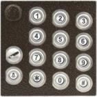Kódový zámek KARAT domácí telefony 4+n 256 kódů, barva antika měděná, zámek.